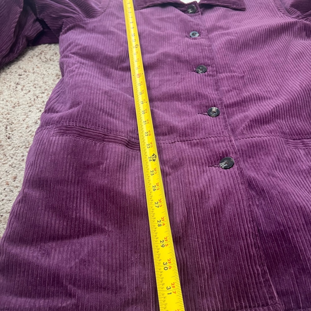 Vintage Corduroy Faux Sherpa Lined Barn purple Jacket house pea Coat size large - Picture 11 of 12